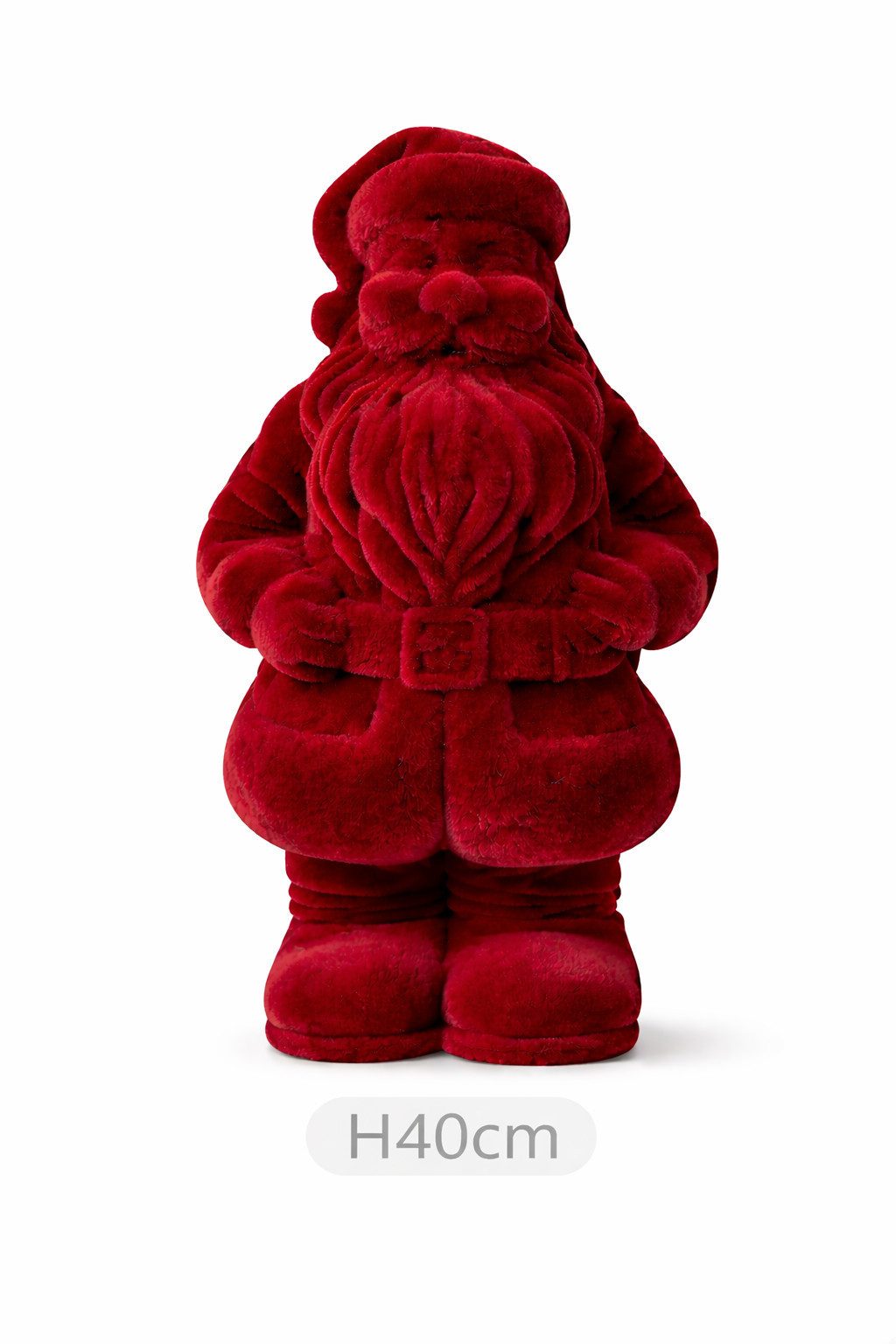 finehomegarden Weihnachtsmann Santa Nikolaus dunkelrot beflockt H30cm+H40cm+H50cm Weihnachtsmann (1 St), Skulptur Poly Weihnachten Figur 3Größen wählbar