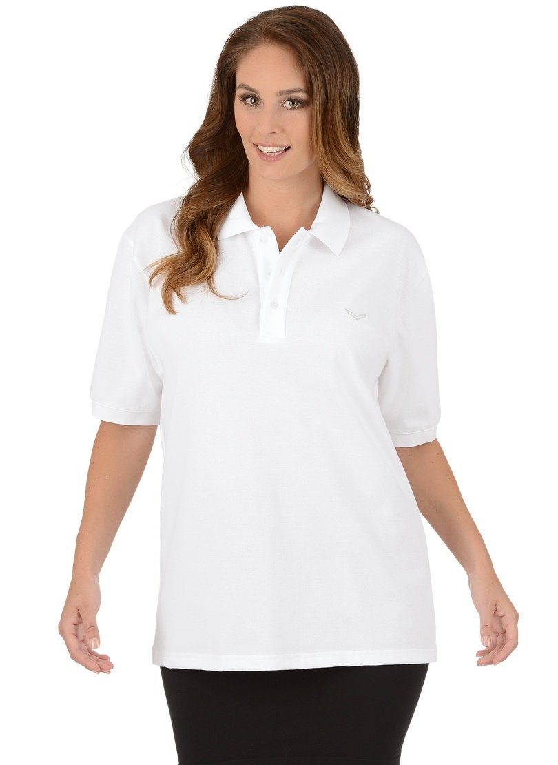 Trigema Poloshirt TRIGEMA Poloshirt in Piqué-Qualität weiss