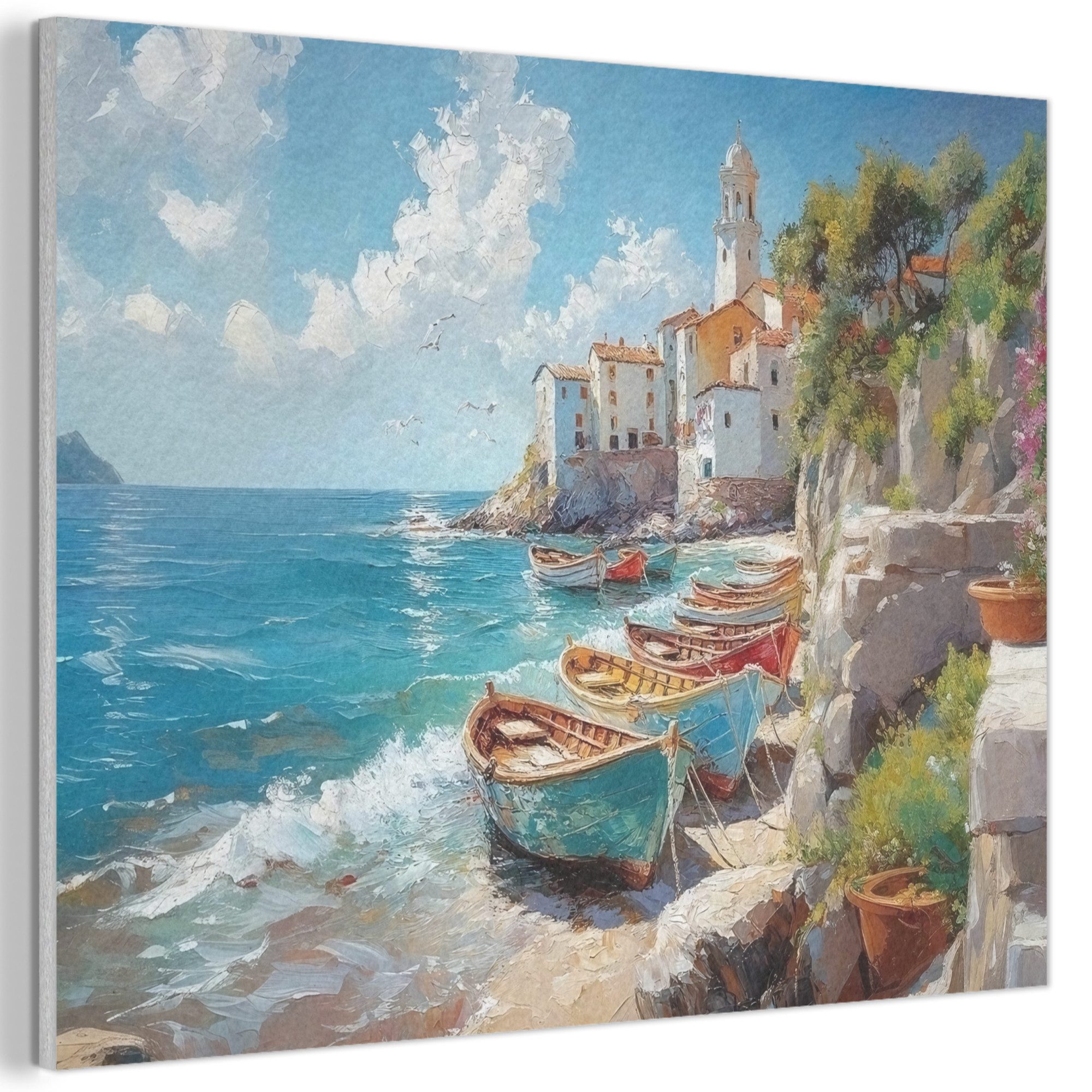 MuchoWow Gemälde Boote - Felsen - günstig online kaufen