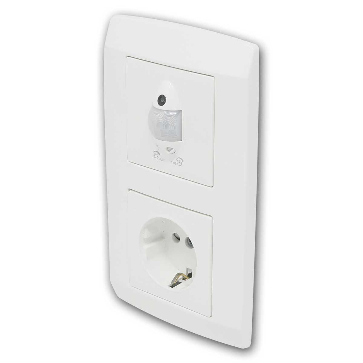 TEM Bewegungsmelder LOGIQ Bewegungsmelder IR mit Steckdose weiß