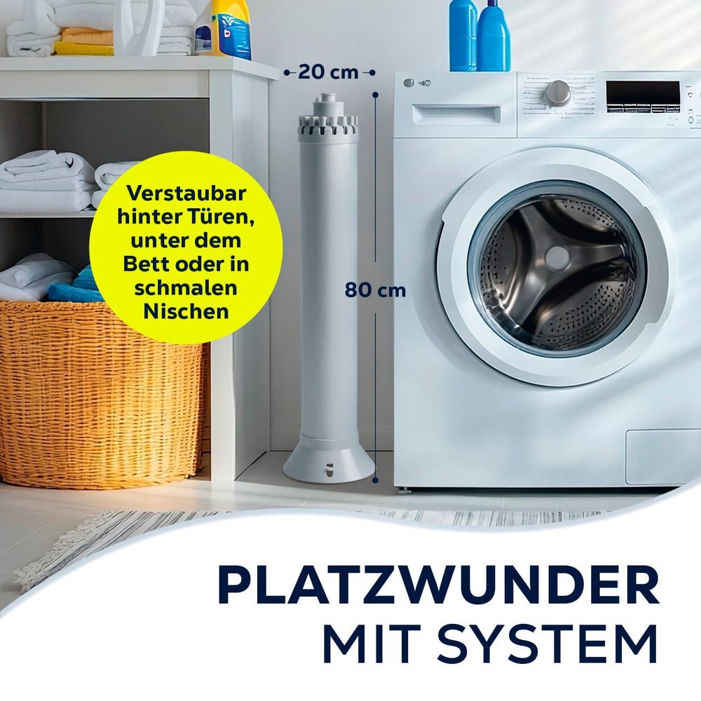 EASYmaxx Wäscheständer Platzwunder 800 – zusammenklappbarer Wäscheständer, 16 Armen, Platzsparend & stabil mit 4-Fuß-Stativ – Bild 4 von 5