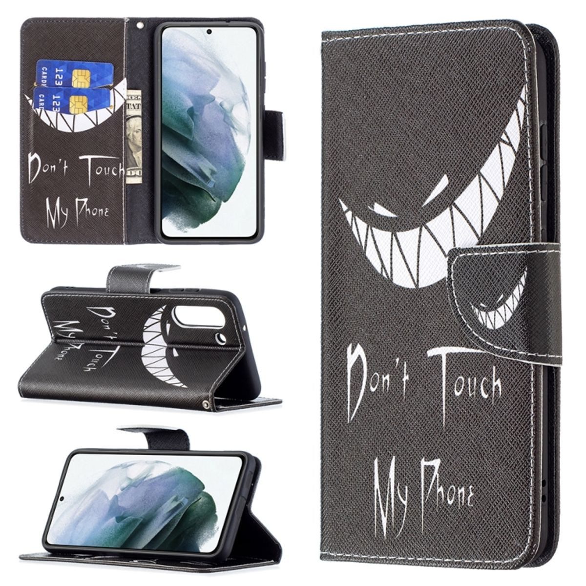 König Design Handyhülle Samsung Galaxy S21 FE, Schutzhülle Schutztasche Case Cover Etuis Wallet Klapptasche Bookstyle