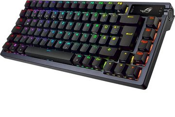 Asus ROG Azoth mechanische Gaming Tastatur Bluetooth OLED-Display Kabellos Gaming-Tastatur (Gamingtastatur, 75% Formfaktor, RGB, Mechanisch, Wireless, Gamer, PC)
