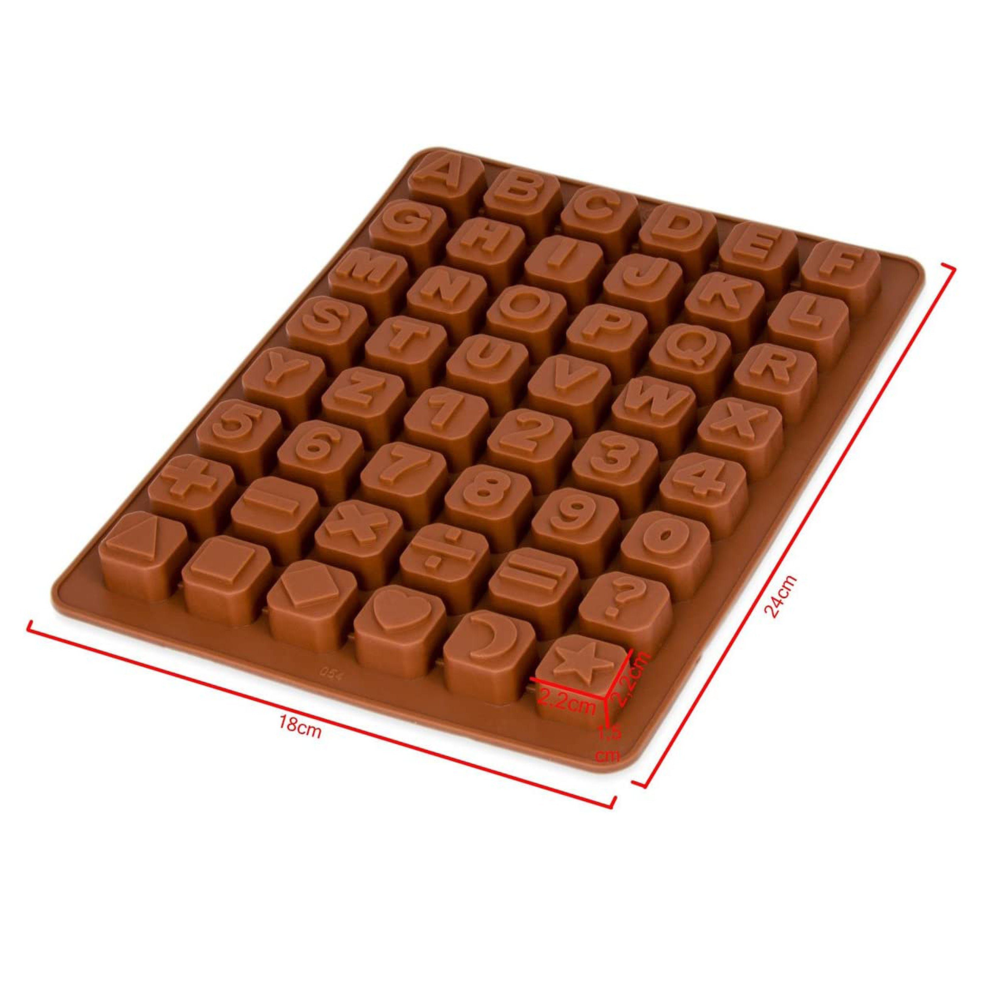 wisefood Silikonform 1-tlg., Silikonform Buchstaben und Zahlen - braun 24x18x1,5cm, (1-tlg)