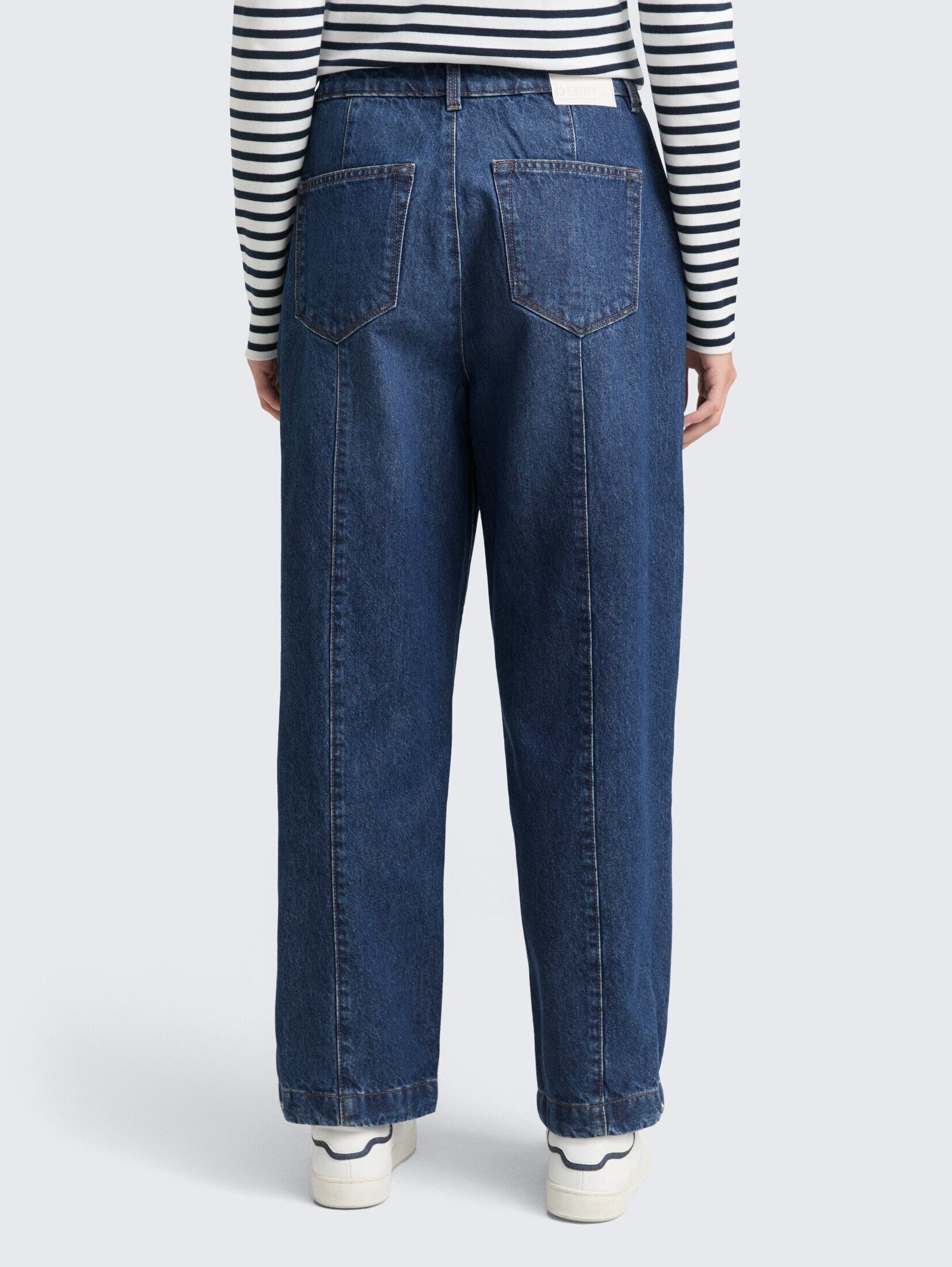 TOM TAILOR Denim Weite Jeans Jeanshosen TTADEA BARREL Jeans mit verstellbarer Beinöffnung