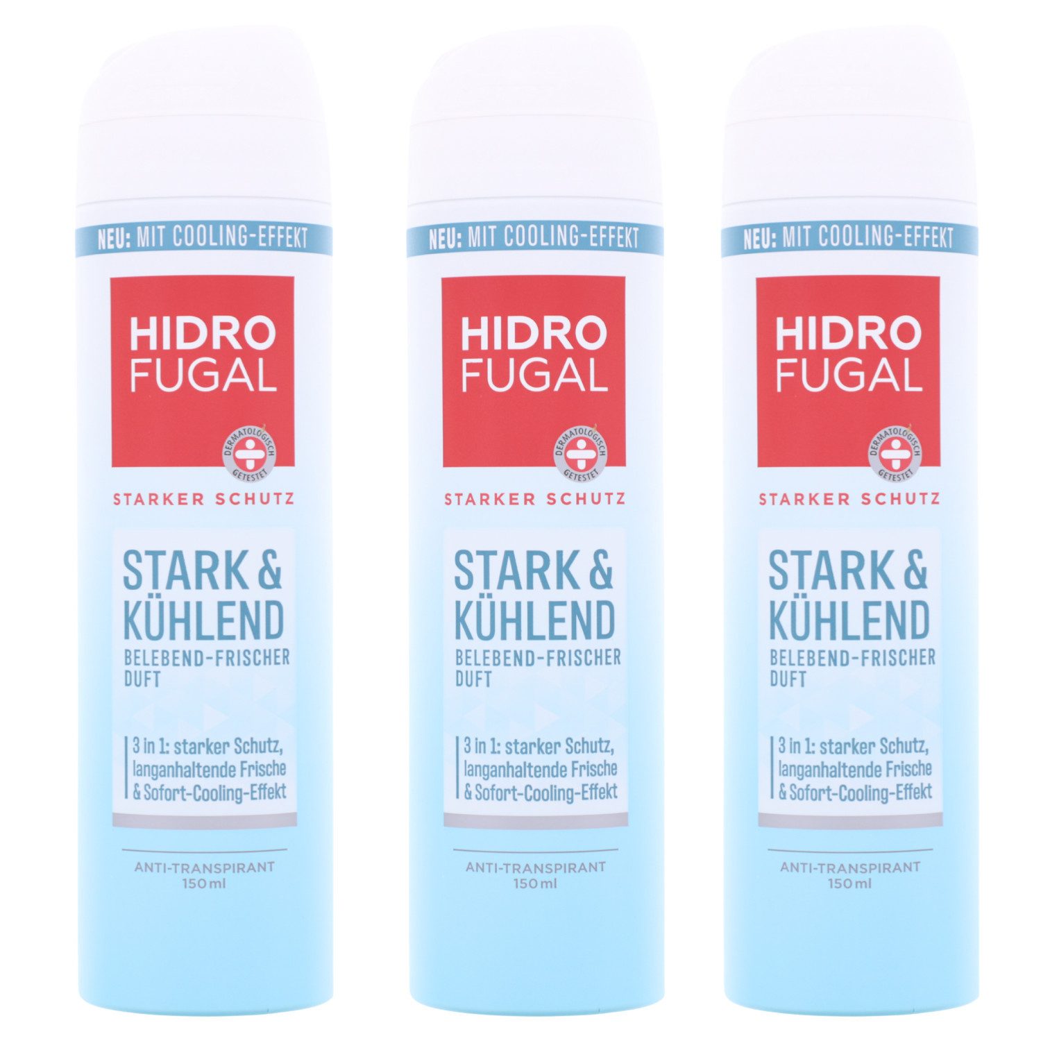 Bodyspray 3x Hidrofugal Stark & Kühlend Deo Spray Antitranspirant Sofort Cooling