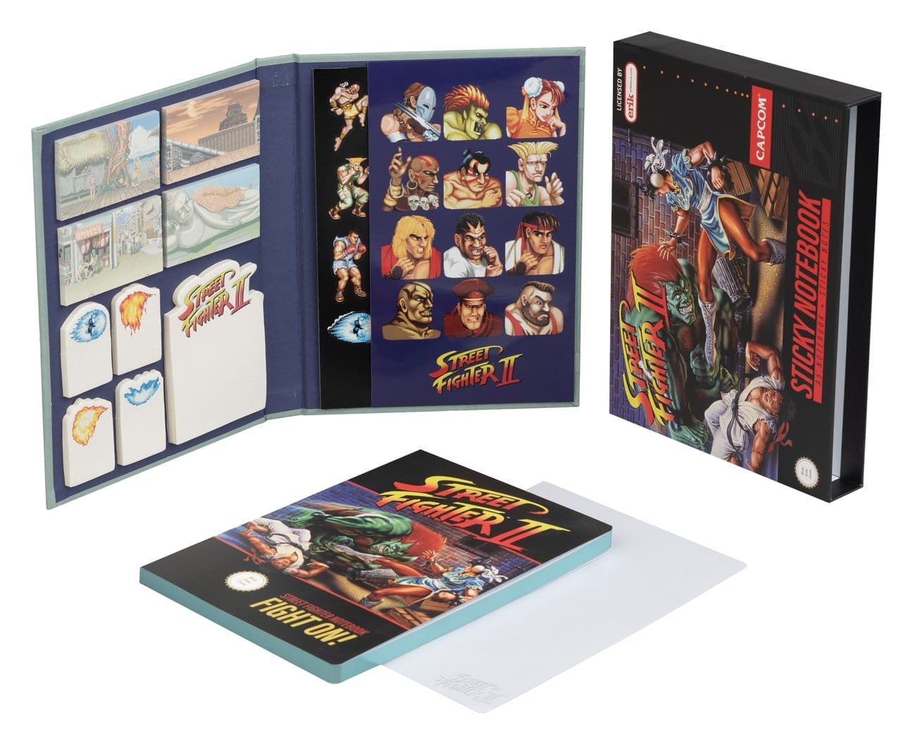 Grupo Erik Notizbuch Street Fighter Premium Notizbuch mit Haftnotizen und Hülle A5
