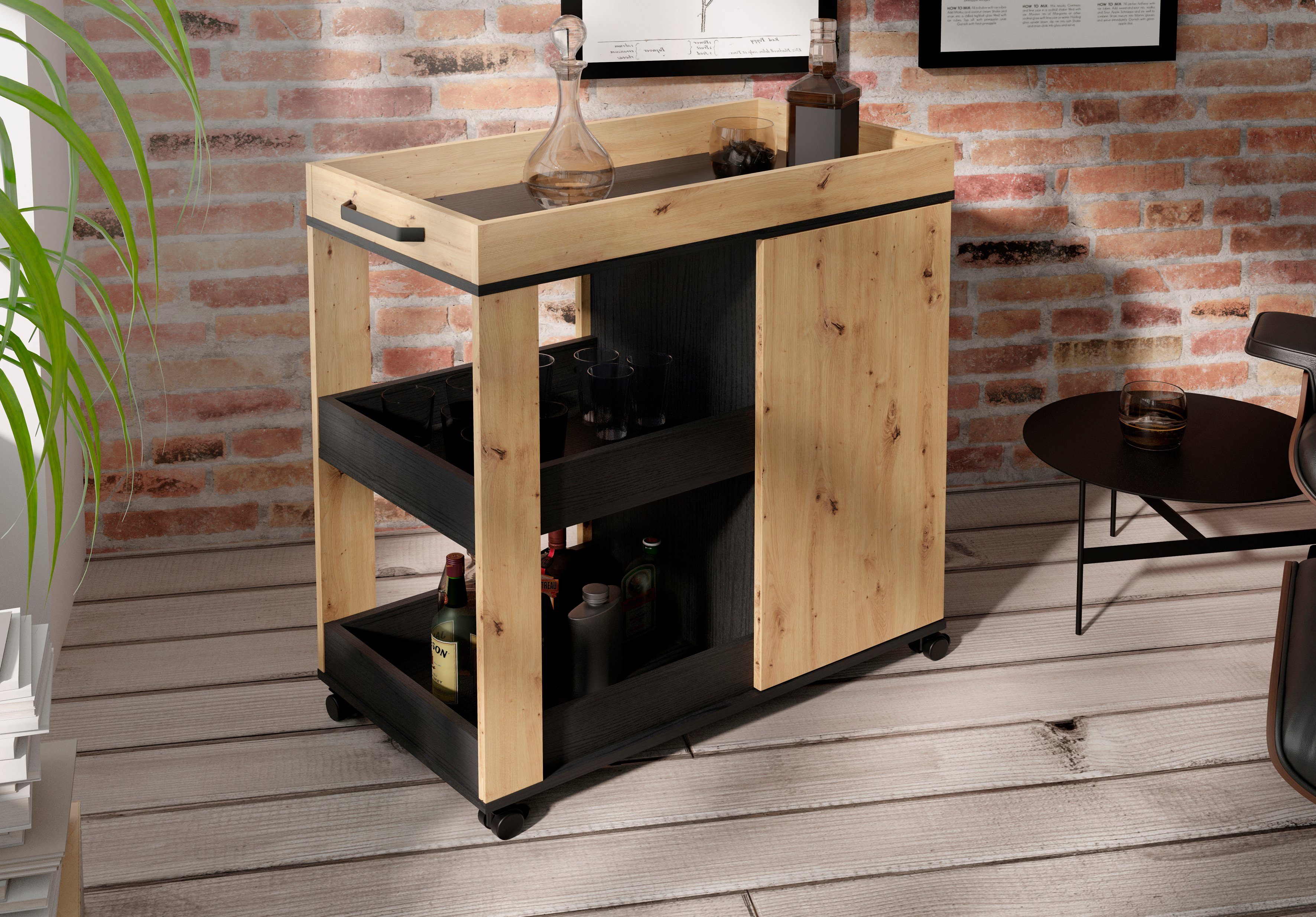 FORTE Barschrank Homebar Höhe ca. 88,5 cm