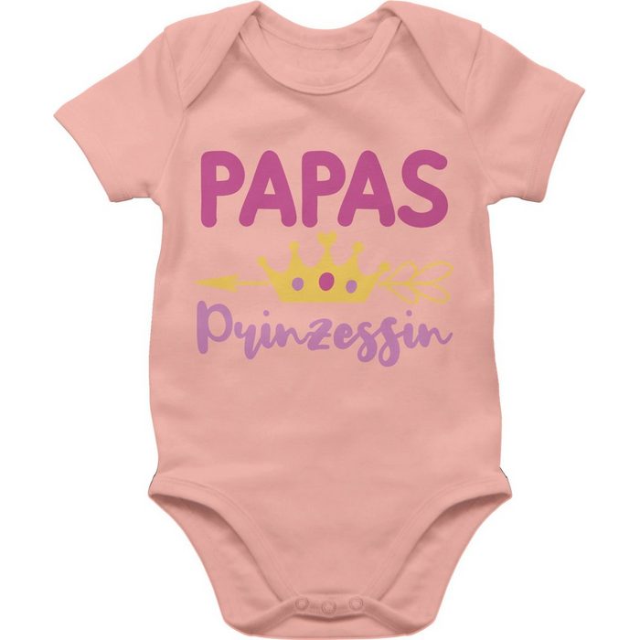 Shirtracer Shirtbody Papas Prinzessin mit Krone - Geschenk Vatertag Baby - Baby Body Kurzarm vatertag geschenk body - vatertagsbody