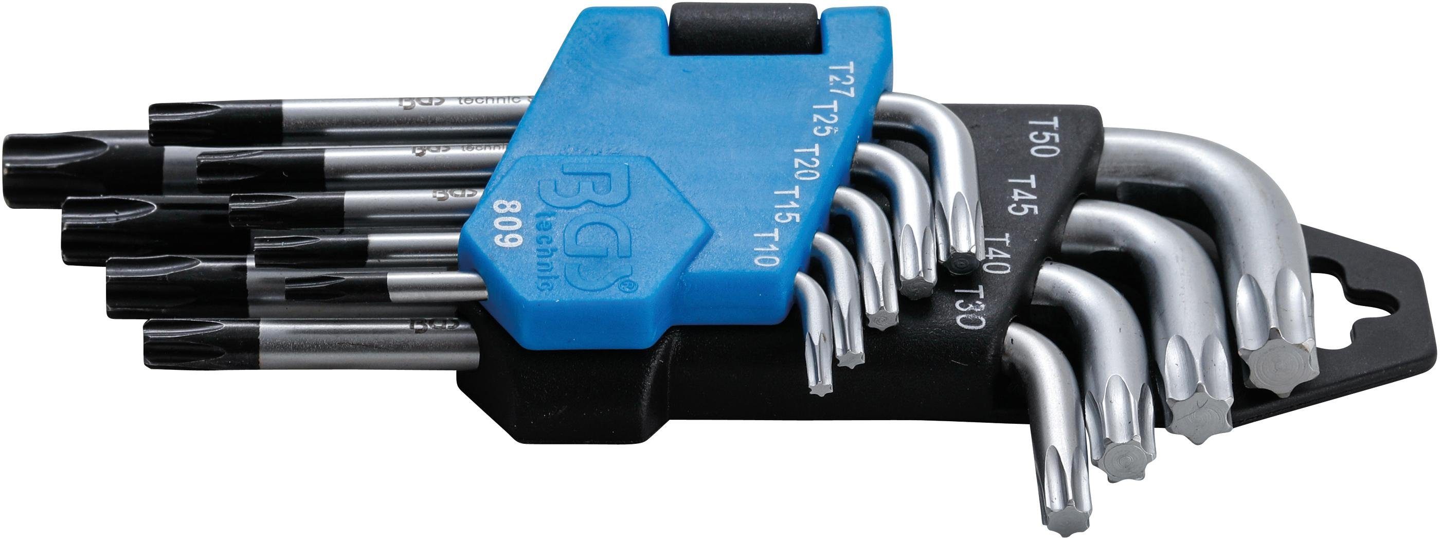 Bohrung 9-tlg. Winkelschlüssel-Satz, mit BGS Bit-Schraubendreher Torx) - technic (für T50, T-Profil kurz, T10
