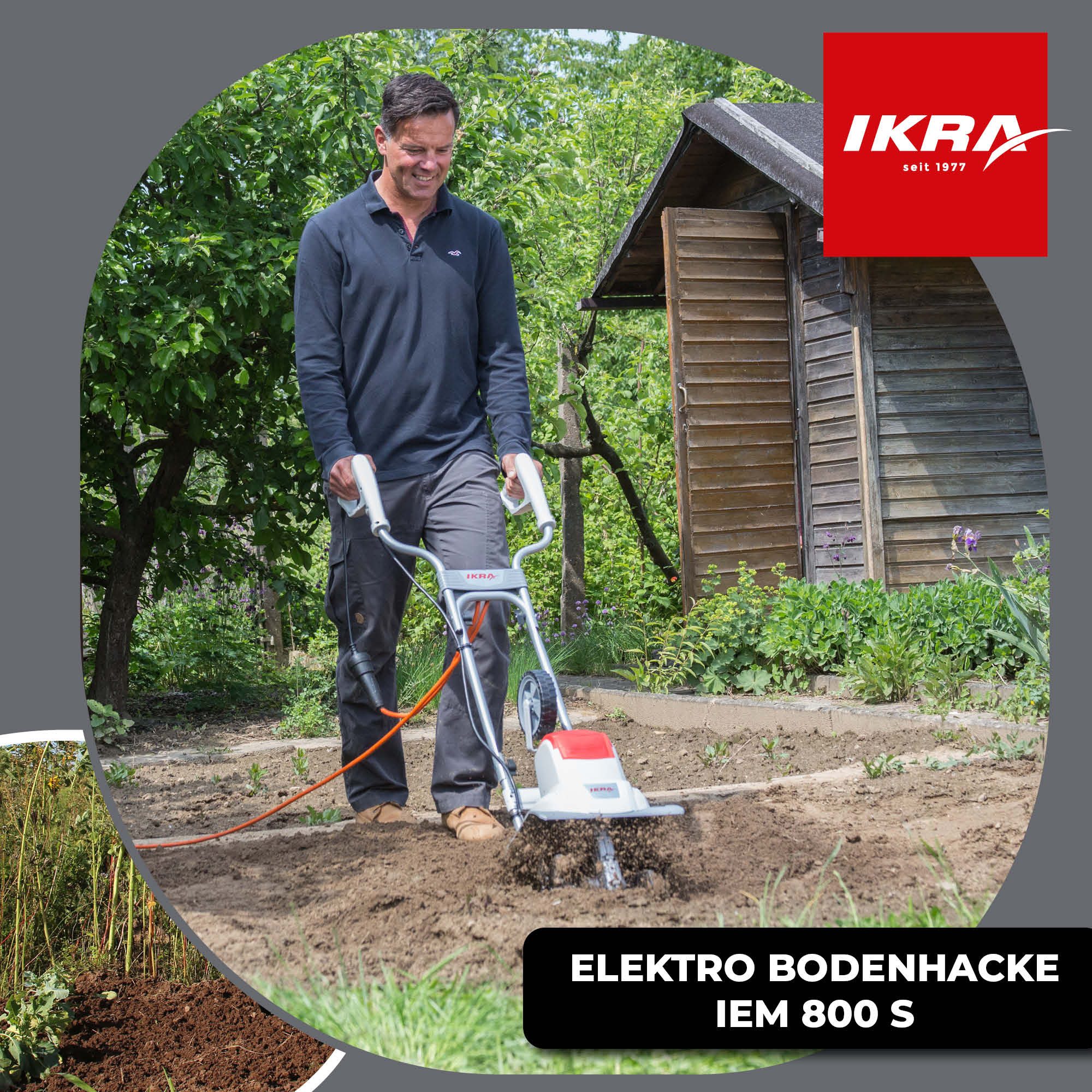 ikra GmbH Elektromotorhacke IEM 800S, 30 cm Arbeitsbreite, 30 cm breit, 20 cm tief