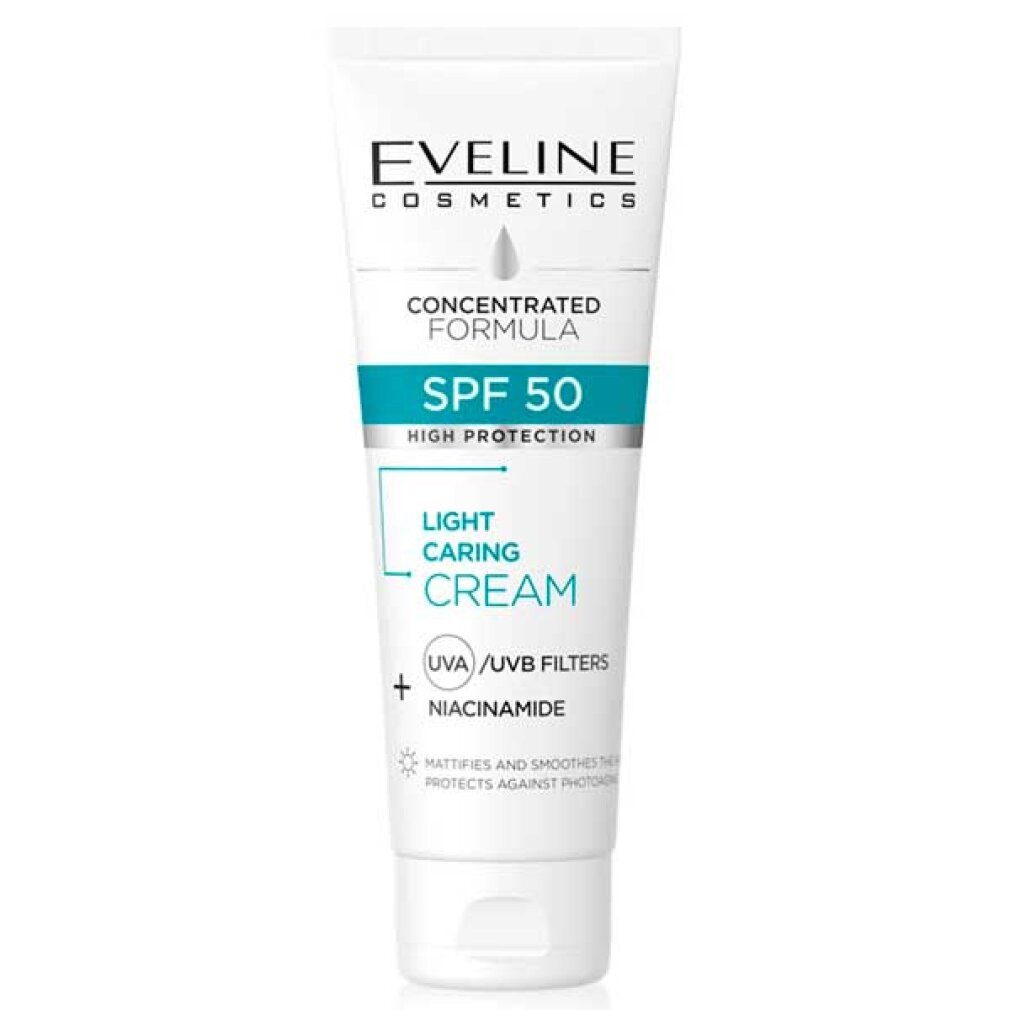 Eveline Cosmetics Körperpflegemittel Leichte Pflegecreme SPF50 + Niacinamid für fettige Haut und Mischhaut