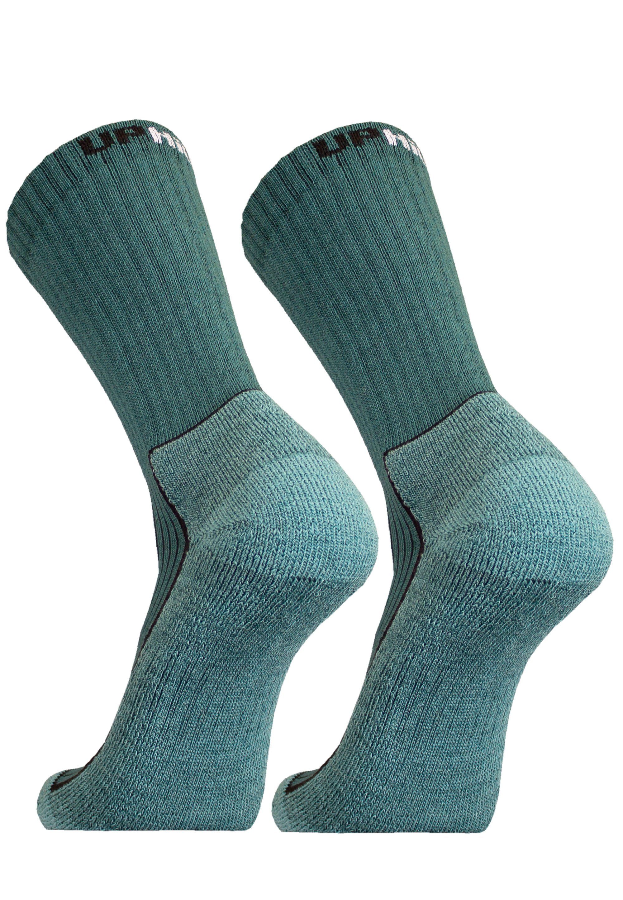 UphillSport Socken SAANA 2er Pack Ferse speziell (2-Paar) mit geformter grün