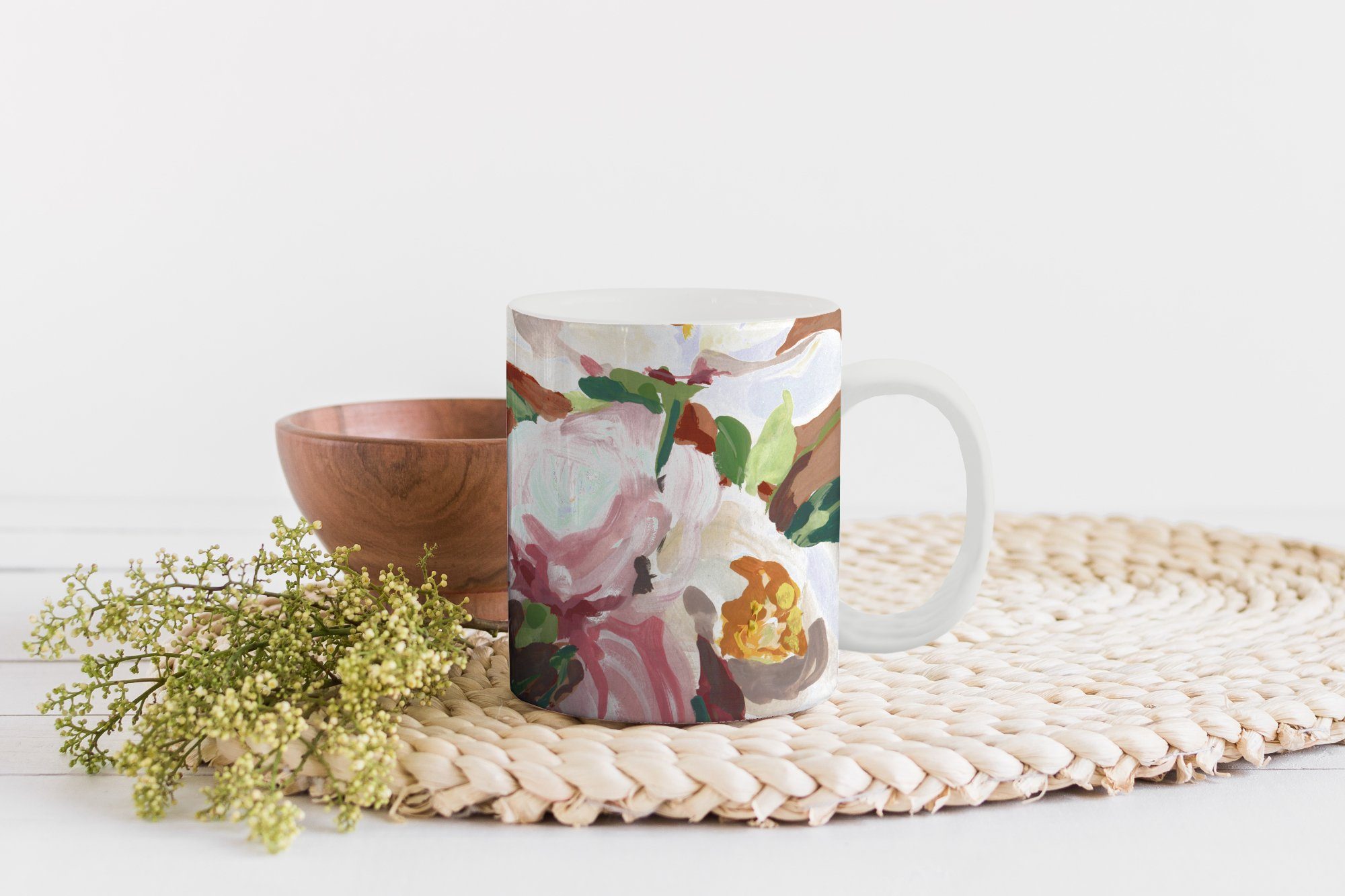 Orchidee Teetasse, Tasse Teetasse, - Geschenk - Kunst, Blumen Pflanzen Kaffeetassen, Becher, Keramik, - MuchoWow