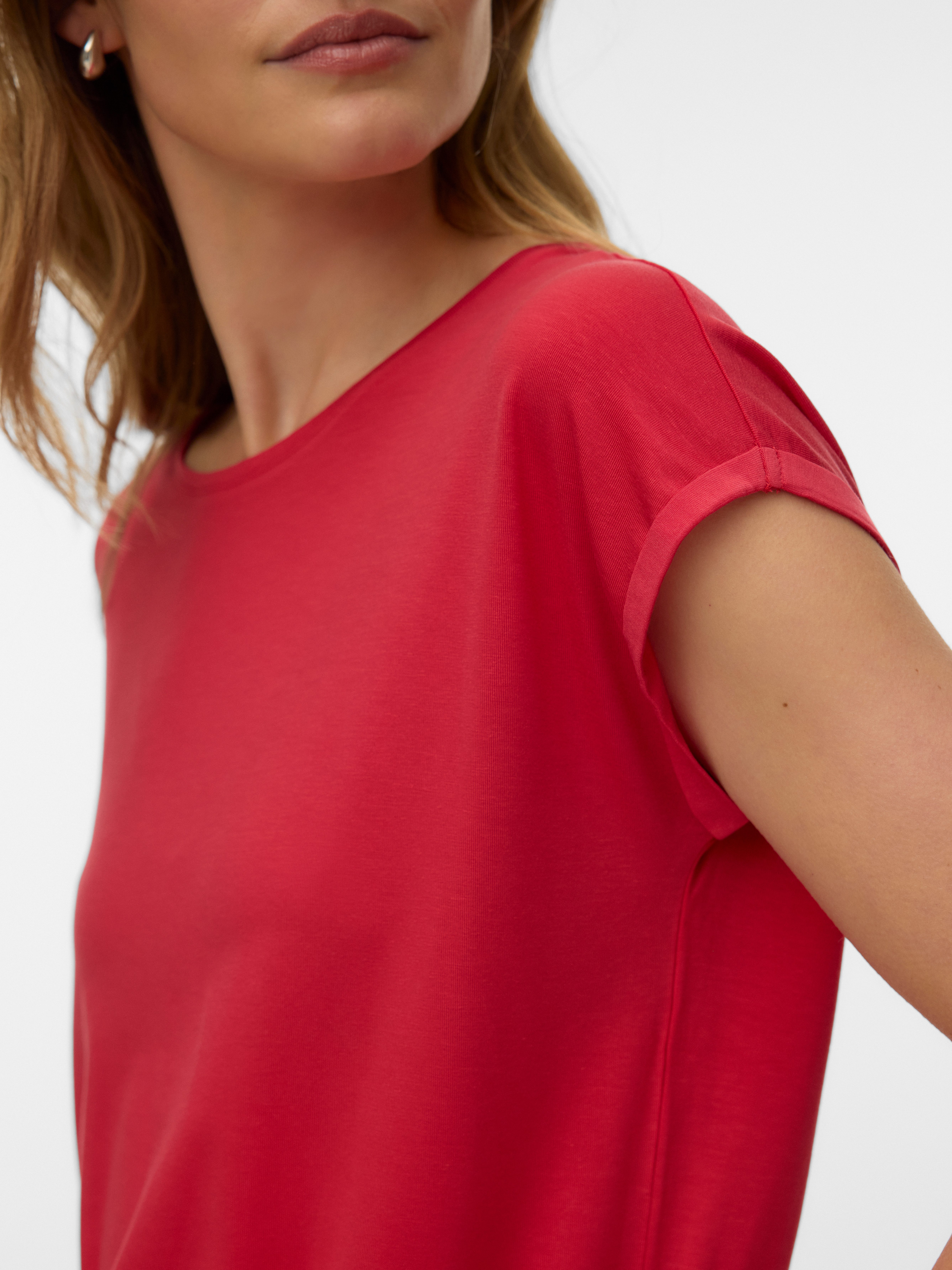 Vero Moda T-Shirt VMAVA PLAIN SS TOP JRS NOOS Materialmix, regular fit