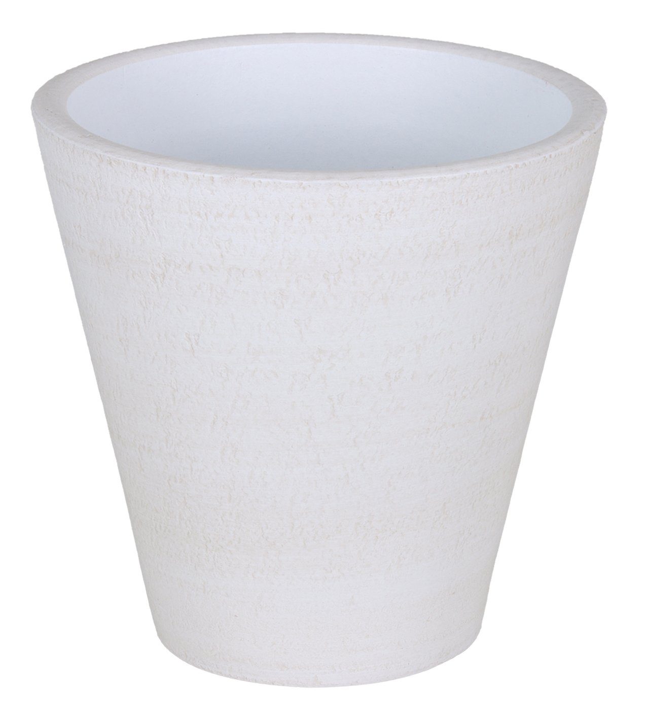 Übertopf Keramik-Vase mit Creme konisch Strukturoptik, Lava-Conica, handgemacht tegawo