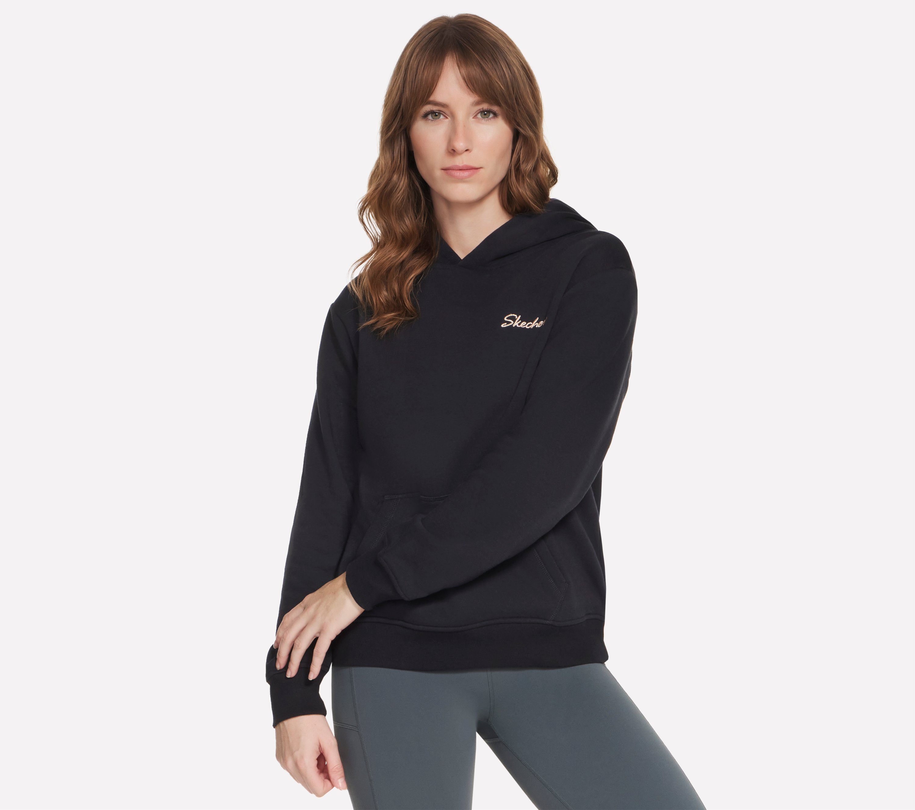 Skechers Kapuzensweatshirt Women's Hoodie mit Rundhalsausschnitt, aus Baumwolle und Polyester, normale Länge
