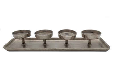 Spetebo Adventsleuchter »Aluminium Kerzenhalter für 4 Kerzen - ca. 44 x 12«