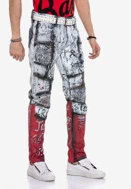 Cipo & Baxx Straight-Jeans mit vielseitigen Prints