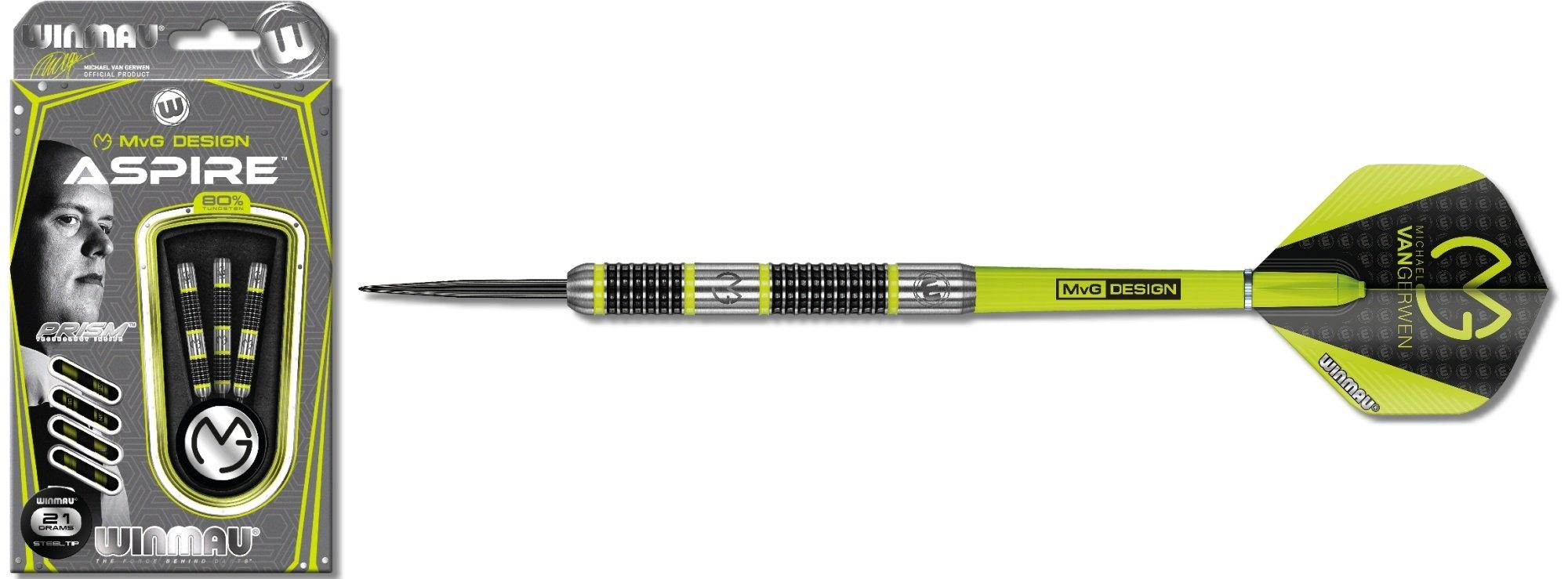 Dartpfeil Winmau MvG Aspire Steeldart 1444 21g, 22g, 23g, 24g, 25 g oder 26 g