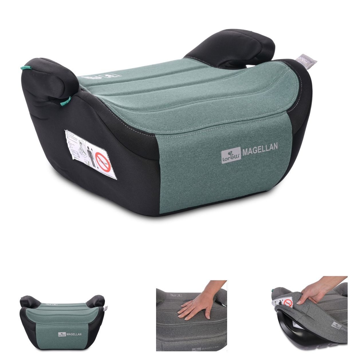 Lorelli Kindersitzerhöhung Magellan (125-150cm), ab: 5, bis: 12, waschbarer Bezug, Booster, i-Size, bis 36 kg, Armlehnen, Polyester