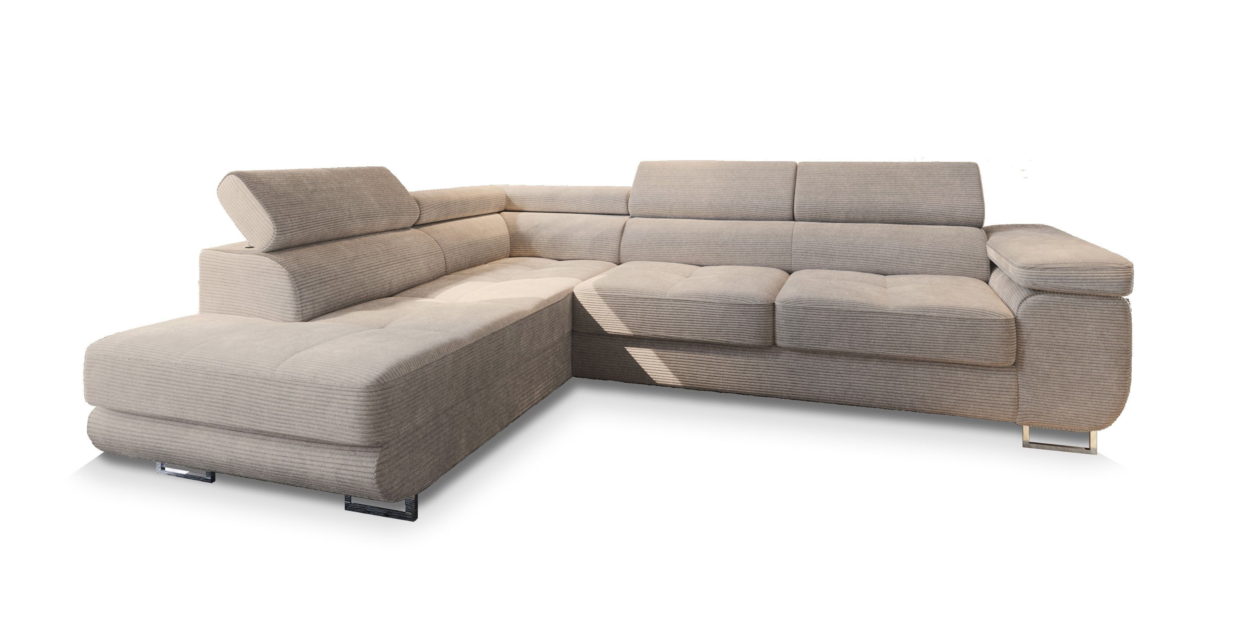 Masseno Ecksofa APIRO mit Schlaffunktion L-Form, Sofa mit Bettkasten günstig online kaufen
