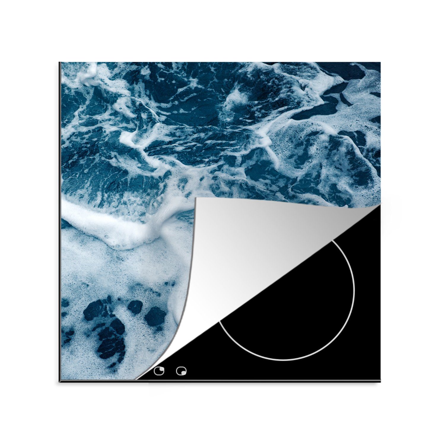 MuchoWow Herdblende-/Abdeckplatte Golf - Wasser - Meer, Vinyl, (1 tlg), 78x78 cm, Ceranfeldabdeckung, Arbeitsplatte für küche