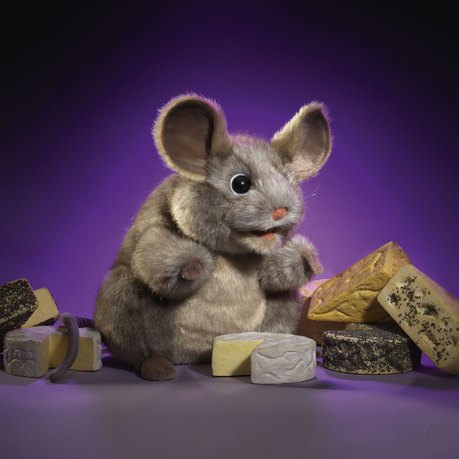 Folkmanis Handpuppen Handpuppe Folkmanis Handpuppe Graue Maus / Grey Mouse 3202 (Packung)