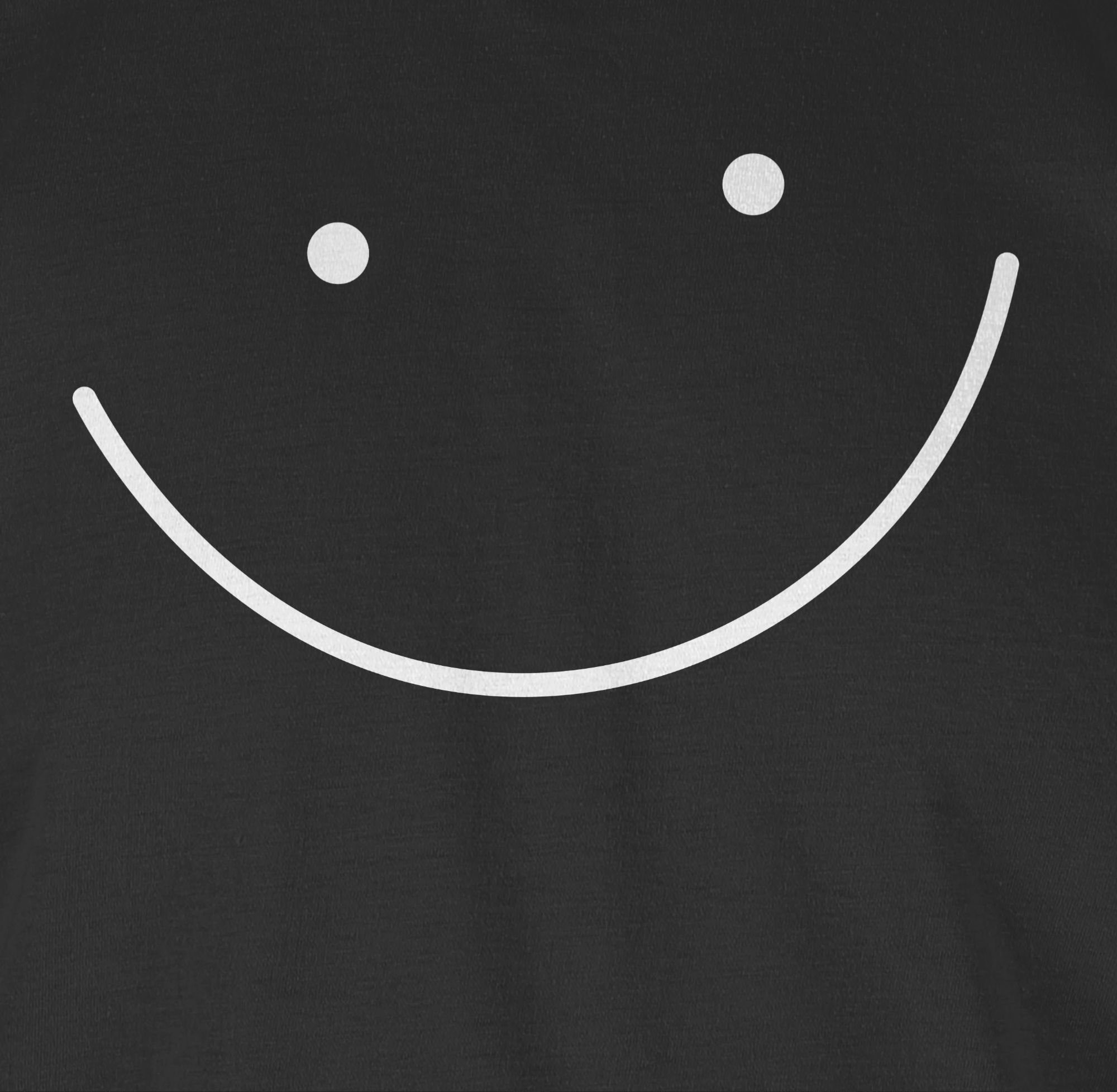Sprüche Smile Statement 2 Shirtracer Gesicht Schwarz Rundhalsshirt