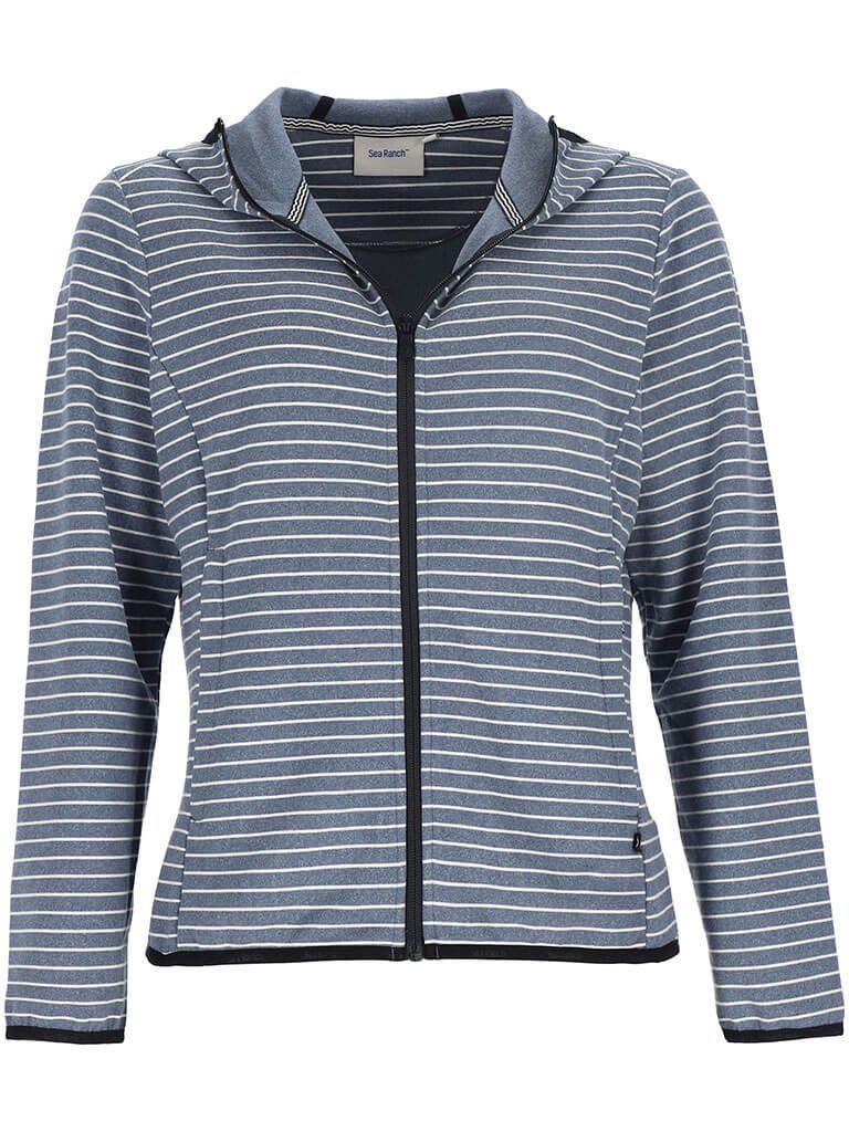 Sea Ranch Fleecejacke Kia Damen Kapuzenjacke Fleecejacke Kia mit Kapuze im Streifen-Design