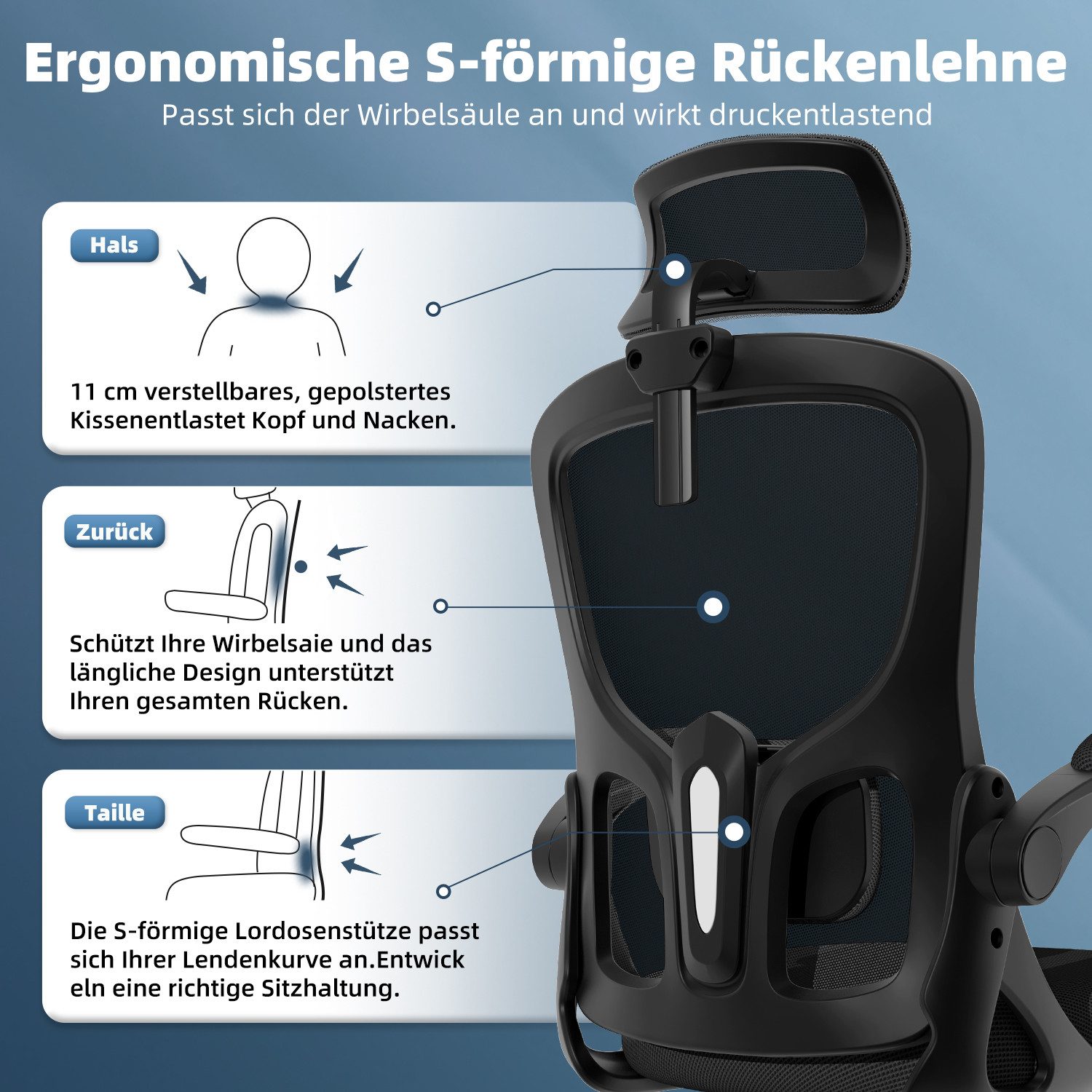 Hiazurm Bürostuhl Bürostuhl, Ergonomischer Schreibtischstuhl, Drehstuhl, günstig online kaufen