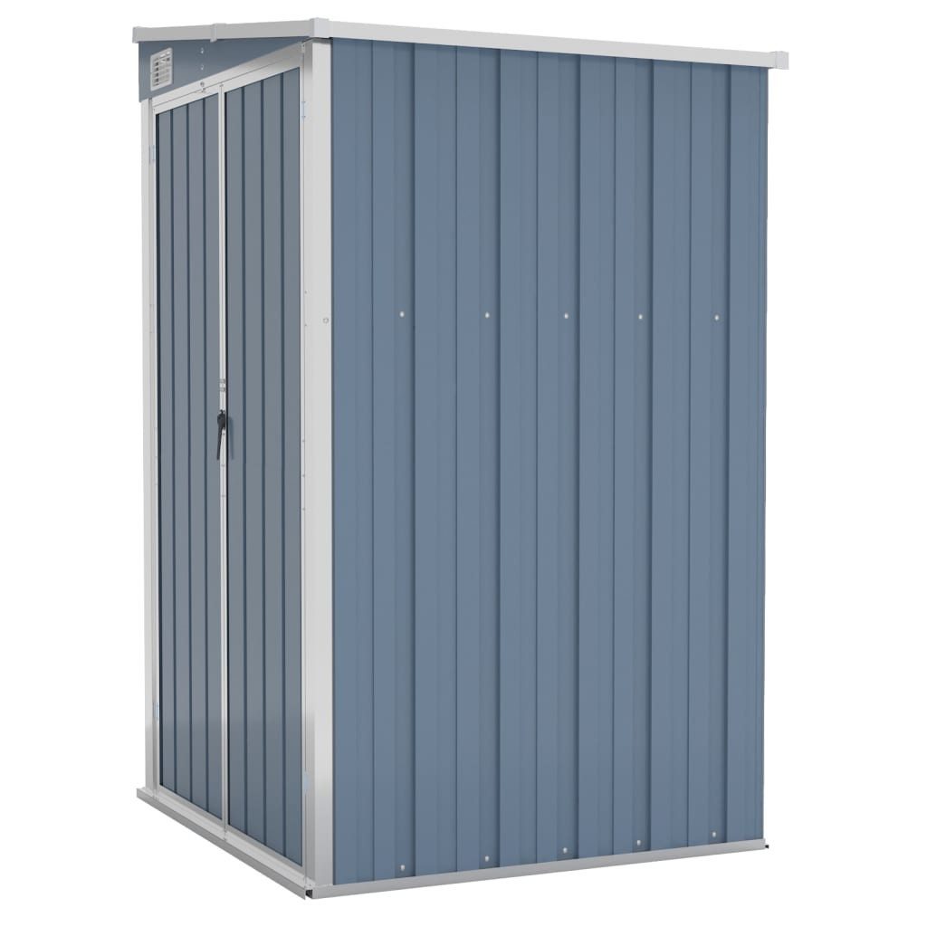 vidaXL Garten-Geräteschrank 118 x 100 x 178 cm Gartenschrank Metall Wand-Geräteschuppen Grau 118x