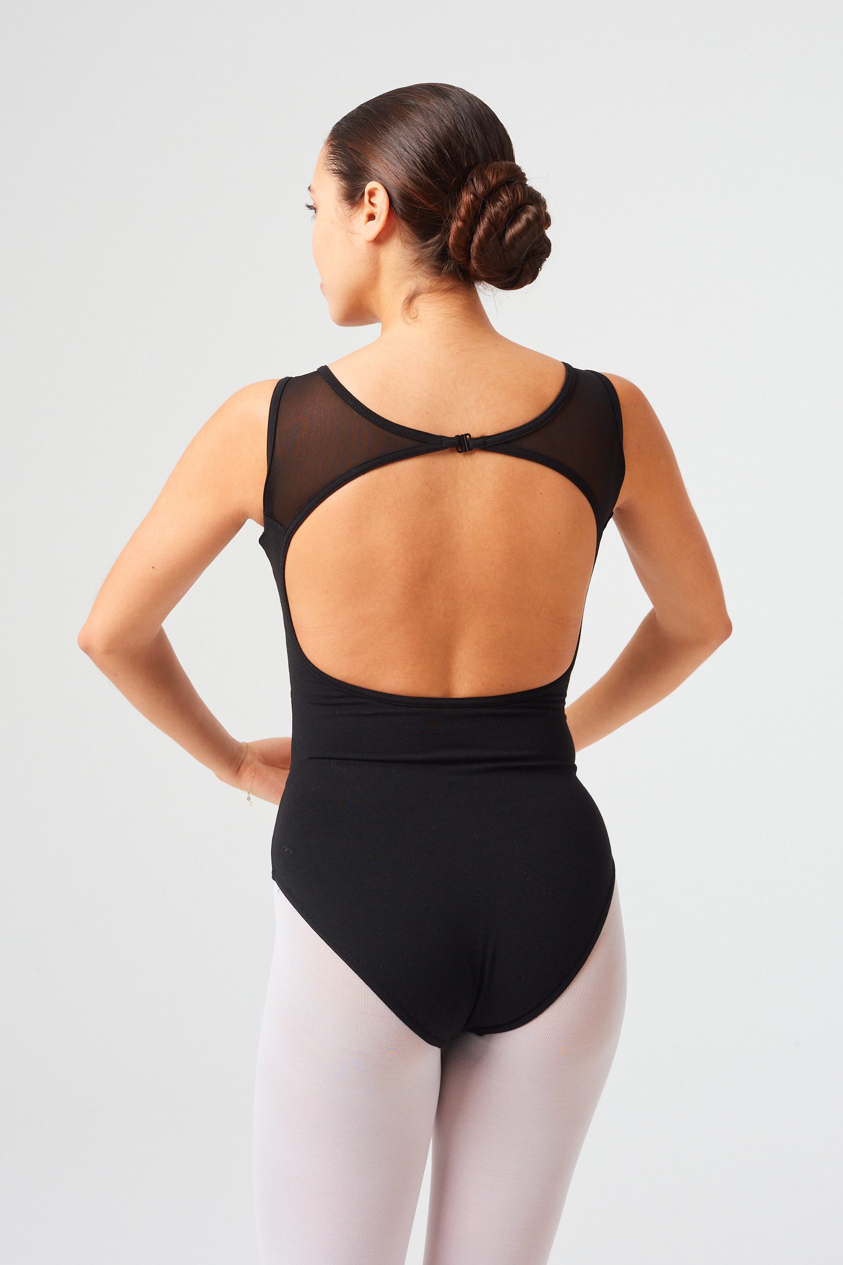 tanzmuster Body Ärmelloses Damen Ballett Trikot Heidi mit Netzeinsätzen eleganter Rückenausschnitt