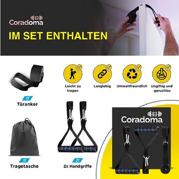 Coradoma Trainingsband Widerstandsbänder Set, Resistance Bands, Klimmzugband Fitnessbänder, mit Türanker und Handgriffen