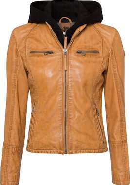 Gipsy Lederjacke NOLA Two-in-One Style - mit abnehmbarer Jersey-Kapuze