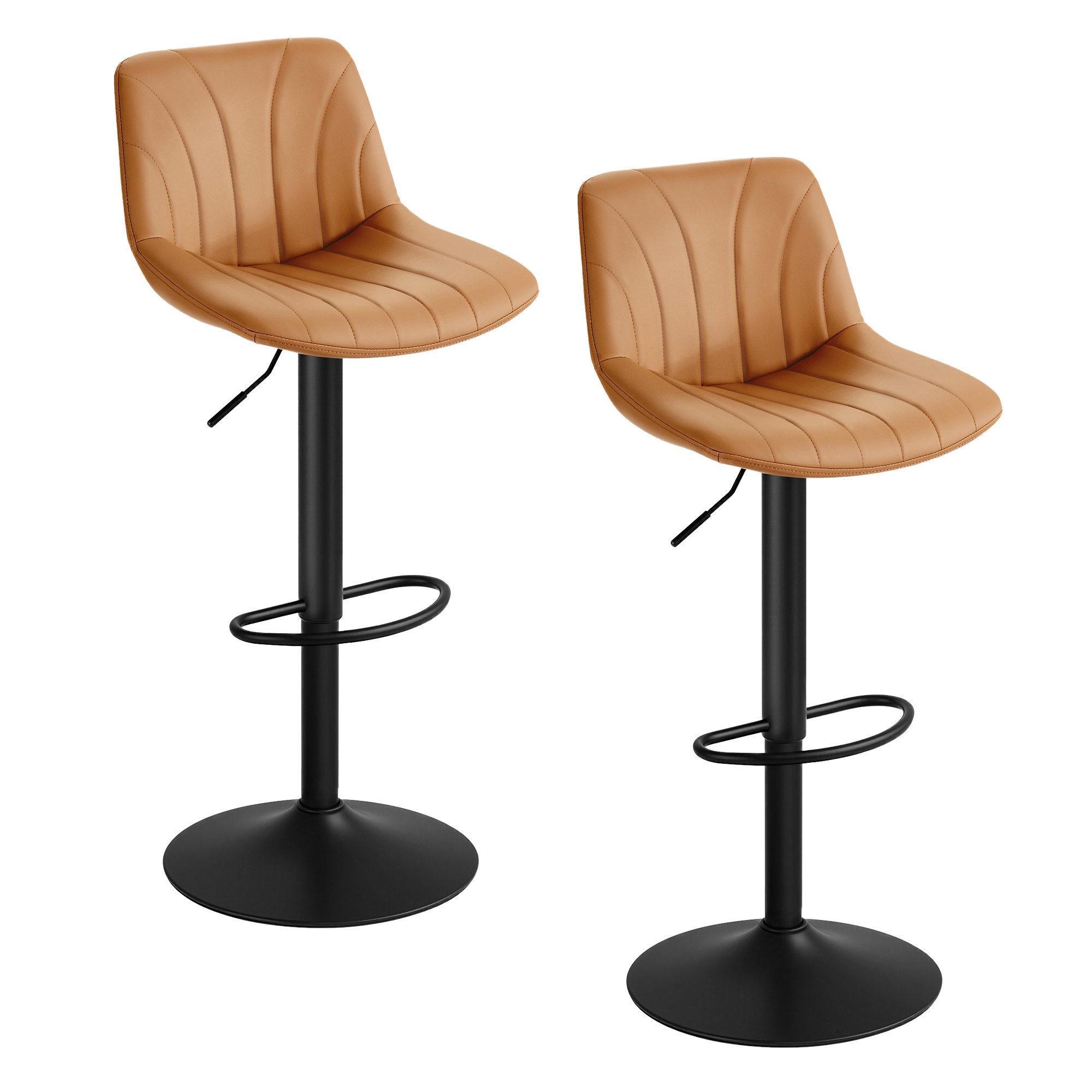 VASAGLE Barhocker Barstuhl, Küchenhocker, höhenverstellbar, um 360° drehbar (2 St., 2er Set), 46,5 x 43 x (88-108) cm (T x B x H), für Esszimmer, Küche