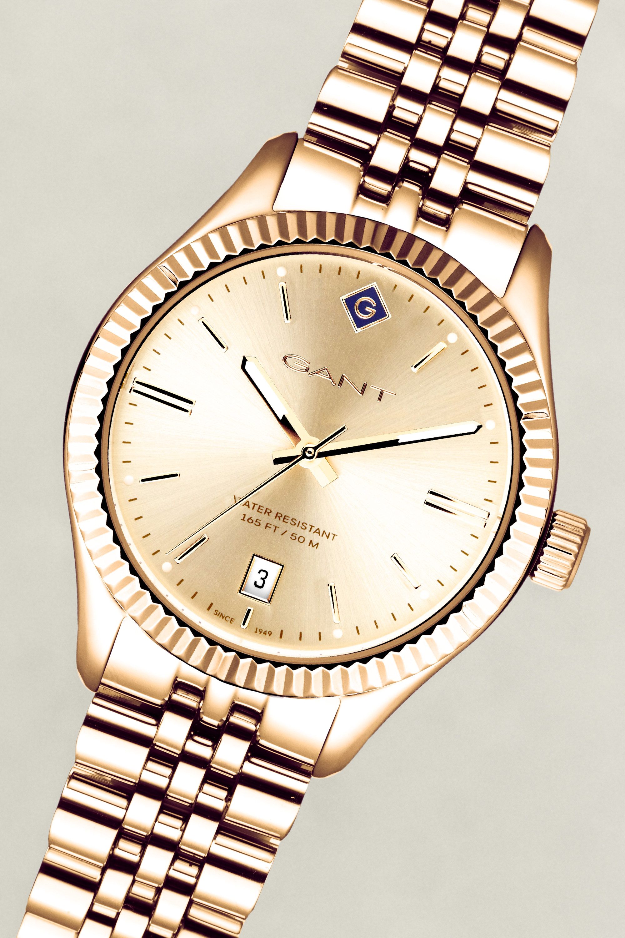 Gant Quarzuhr Sussex G136015, Armbanduhr, Damenuhr, Edelstahlarmband, analog, Tag