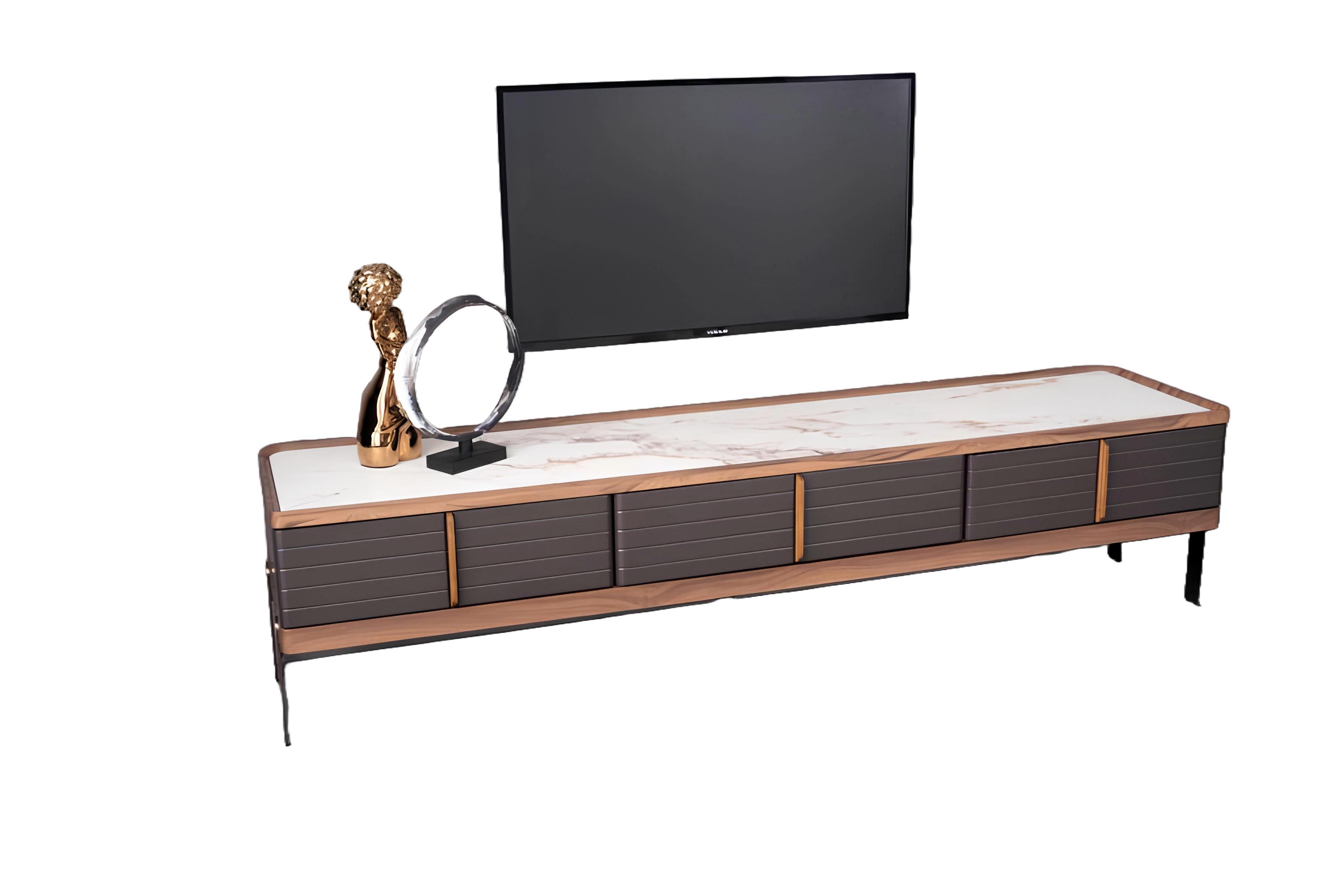 Xlmoebel Sideboard TV-Lowboard in Marmoroptik mit modernem Design und Stauraum (Sideboard, Sideboard), Hergestellt in Europa