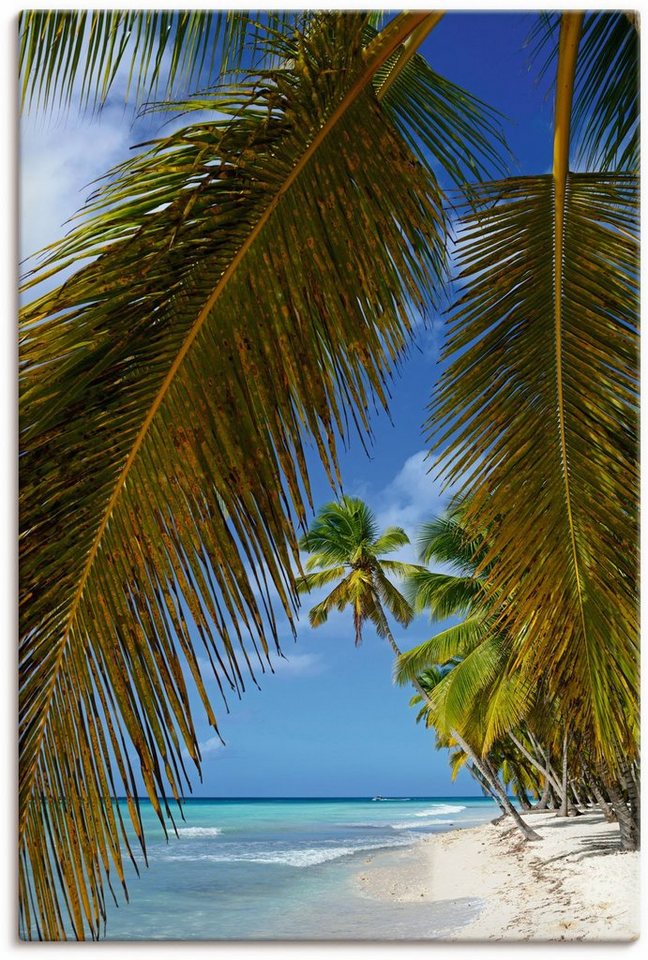 Artland Wandbild Palmenstrand, Insel Isla Saona, Karibikbilder (1 St), als  Alubild, Leinwandbild, Wandaufkleber oder Poster in versch. Größen