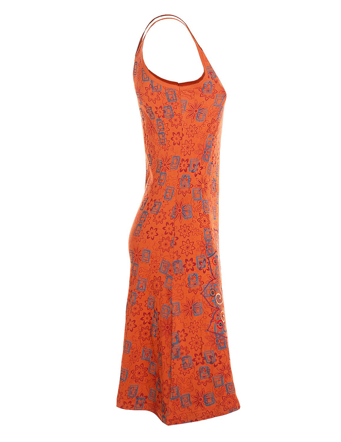 Vishes Sommerkleid Trägerkleid Damen Bedruckt Mandala Blüten Jersey Baumwolle Alternative Mode, Boho, Hippie, Ethno, Festival