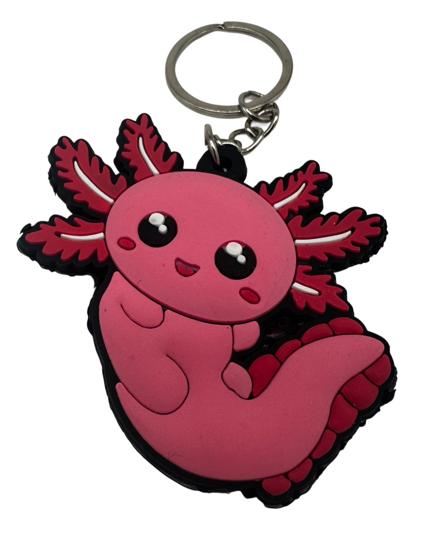 Kawaii Schlüsselanhänger Schlüsselanhänger Kawaii Kuties 6 cm Axolotl pink (1-tlg), Schlüsselanhänger Haustierschlüsselanhänger Geschenk Hund Frau Herren