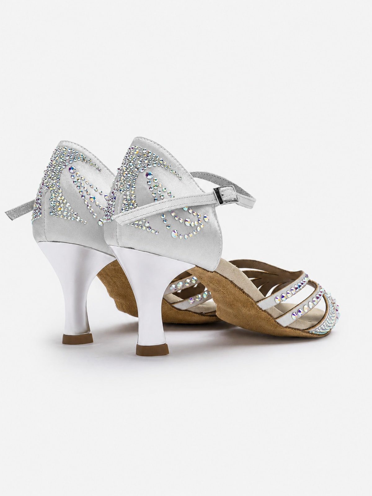 Dancing Queens Sparkle Shine Tanzschuhe Satin - Absatz 7.0 cm flare Sandalette Tanzschuh 7 cm Absatz: Salsa, Bachata, Kizomba, Zumba