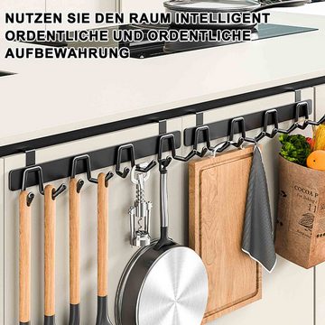 REDOM Türgarderobe Türhaken Türhakenleiste Tür Kleiderhaken Küche Hakenleiste Legierung, Kinderzimmer, Badezimmer, Wohnzimmer, Küche, (zum Einhängen universell platzsparend Ohne Bohren), mit 6 Haken