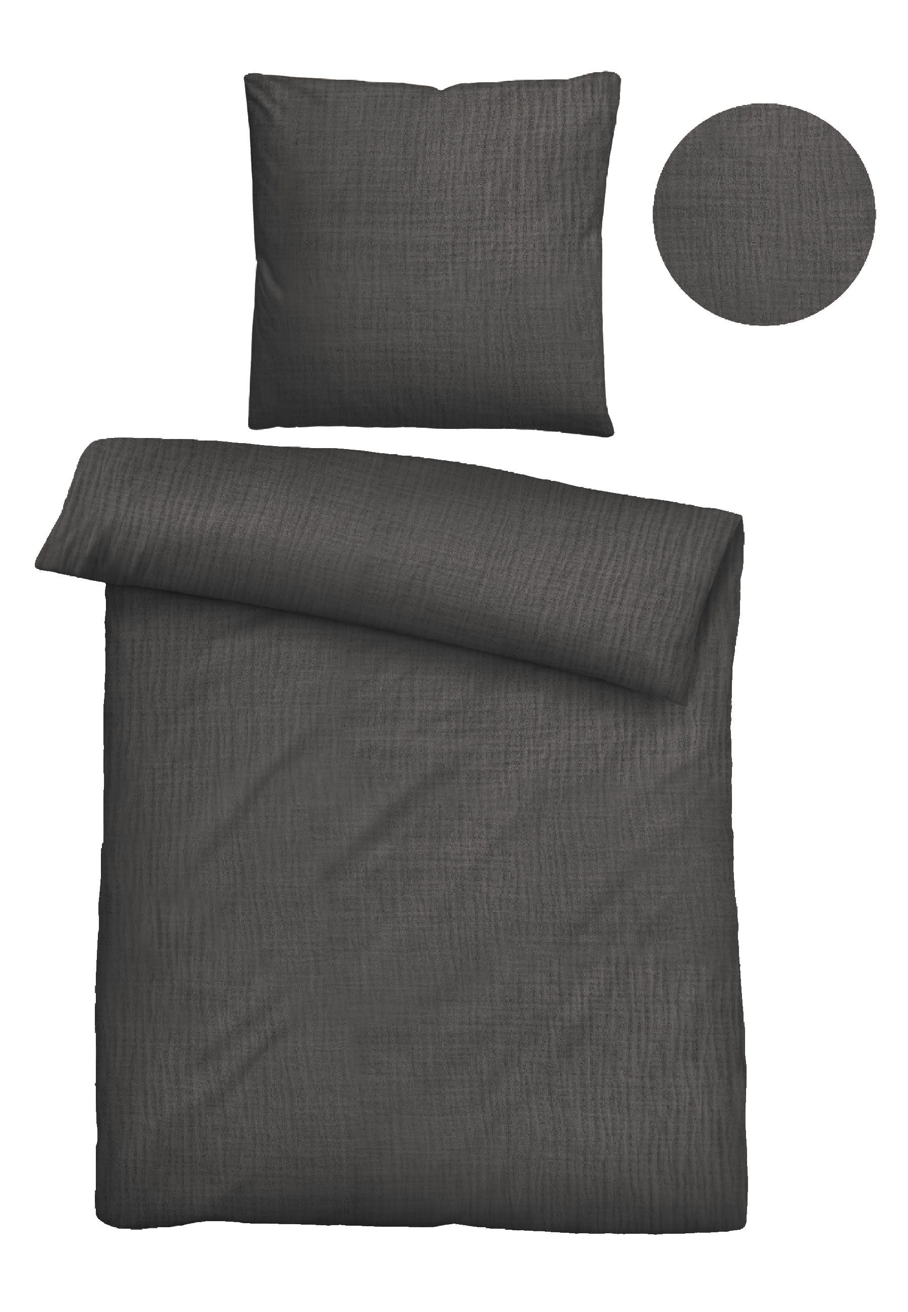Biberna Bettwäsche Thea Musselin, reine Baumwolle, Musselin, 2 teilig, feines, weiches + leichtes Gewebe aus 100% Baumwolle, Sommer