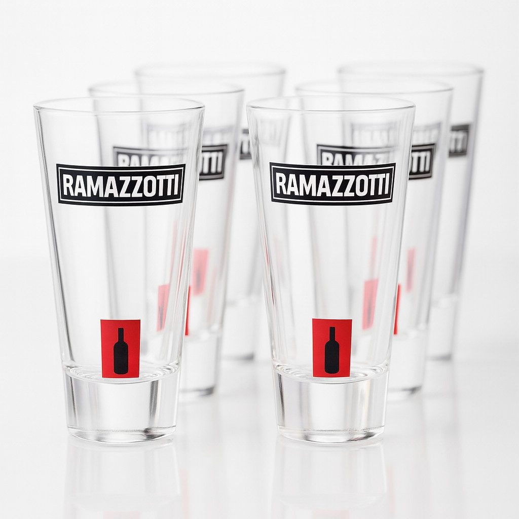 rastal Schnapsglas Ramazzotti Glas 6er-Set Rastal 2 cl/4 cl Eichstrich Aperitif Digestif, Original Стекло im praktischen 6er-Set