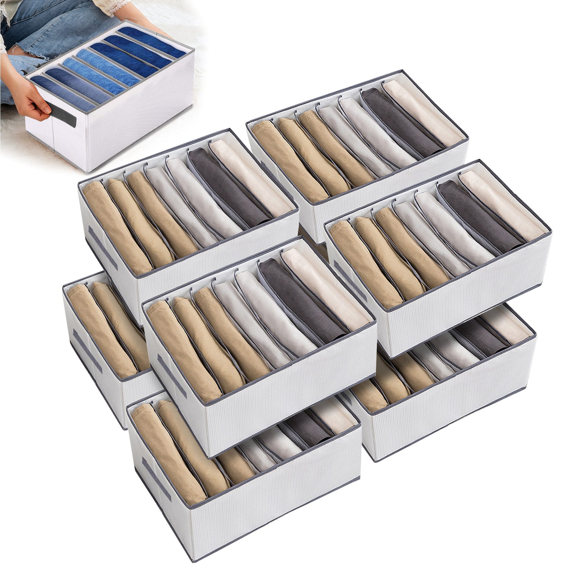 CALIYO Aufbewahrungsbox Kleiderschrank-Organizer 4-Tlg, Aufbewahrungsbox 7 günstig online kaufen