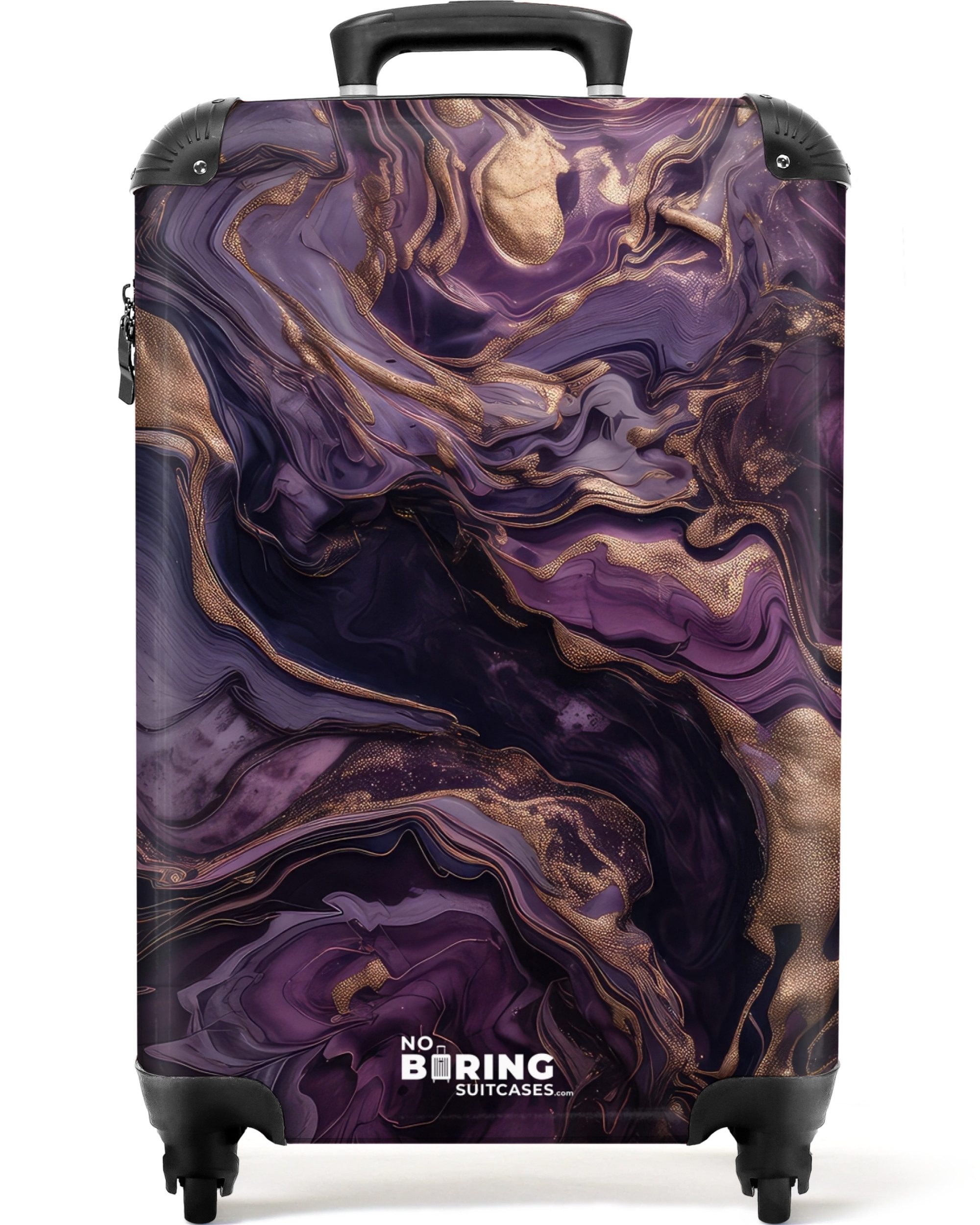 NoBoringSuitcases.com© Hartschalen-Trolley Marmor - Lila - günstig online kaufen