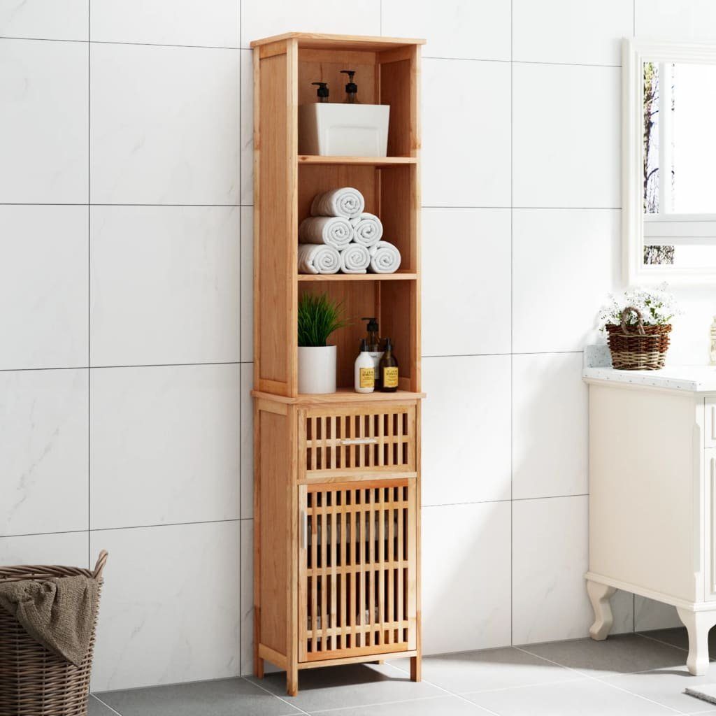 vidaXL Hochschrank Badschrank 42x29x182 cm Massivholz Nussbaum (1-St)