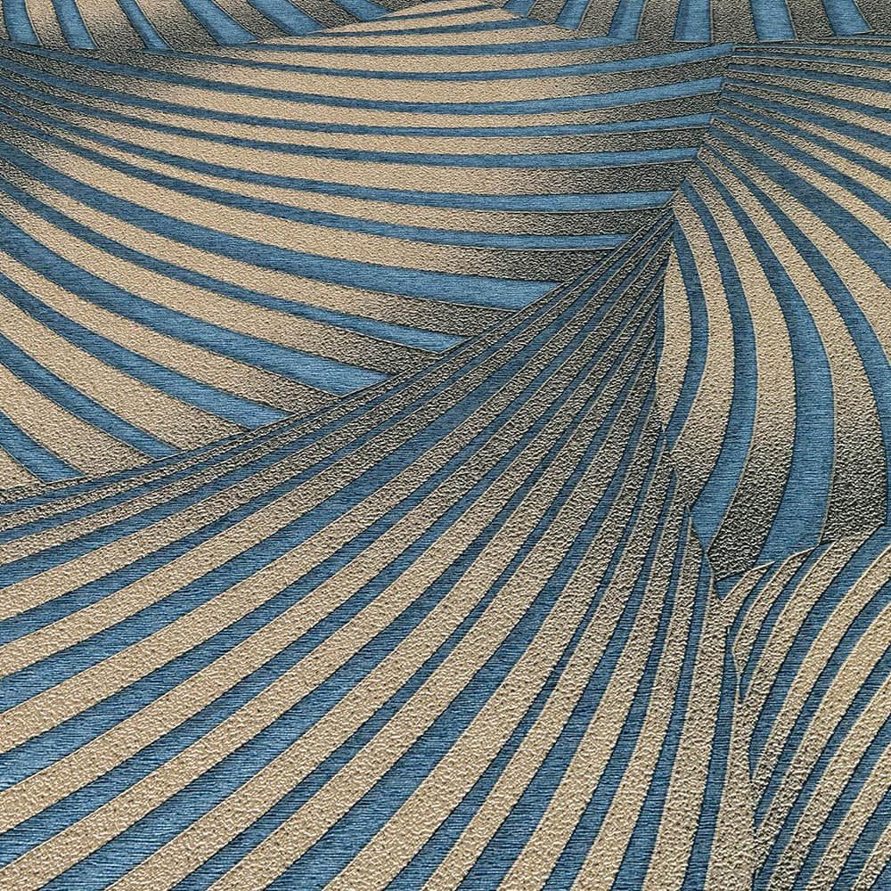 Erismann Vliestapete Fächer Streifen Blau Gold Metallic 10525-08 Guido Maria Kretschmer