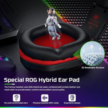 Fachixy Gaming-Headset (Weiche RGB-Beleuchtung, mit Kabel, Kopfhörer mit Kabel und Stereo Surround mit Mikrofon Noise Cancelling)
